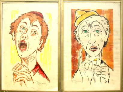 null P. MAURIN (École du XXe siècle)

Les clowns

Deux lithographies signées et numérotée

57...