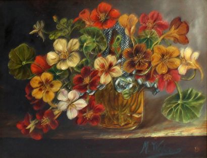 null M. WEBER (Actif au XXe siècle)

Bouquet de fleurs

Huile sur toile signé

27...