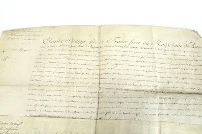 null Charles Philippe comte d'ARTOIS futur CHARLES X

Manuscrit sur vélin concernant...
