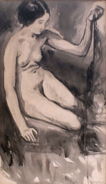 null After Henri LEBASQUE

Female nude

Ink wash on paper

44,2 x 26,5 cm on vie...