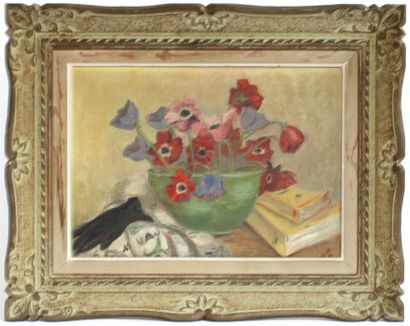 null School of the XXth century

Bouquet of flowers

Oil on canvas monogrammed

33...