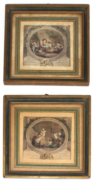 null Suite of six framed engravings or lithographic prints: Pierre du Cambout, Duke...