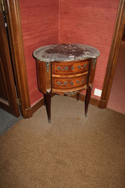 null Table de salon de Style Transition en bois de placage, plateau de marbre
