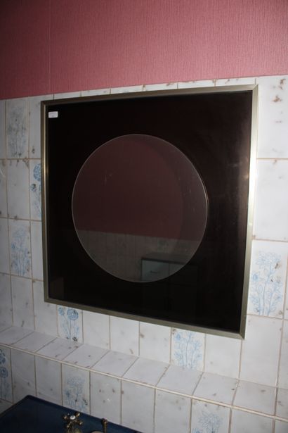 null A mirror from the 70's and a formica bathroom cabinet