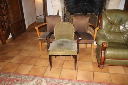 null Three Art Deco armchairs