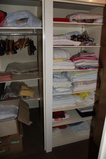 null Linen distributed in the hallway closets and the bedroom closet