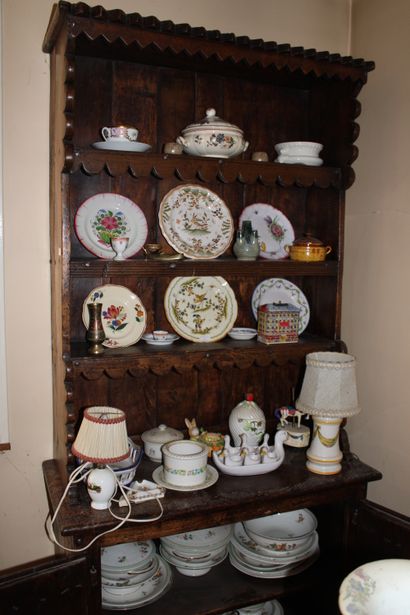 Set of ceramic pieces including plates, pots,...