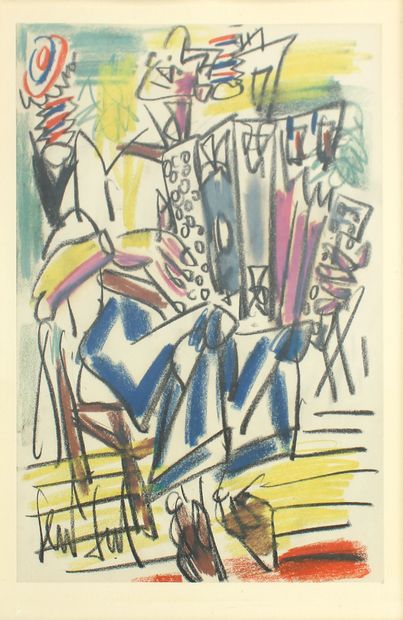 null D’après Gen PAUL (1895-1975)

L’accordéoniste

Lithographie en couleur sur papier...