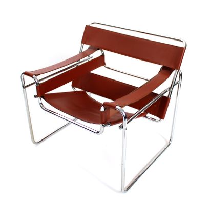 null Marcel BREUER (1902-1981)

Wassily armchair Model B3 with chromed metal tube...