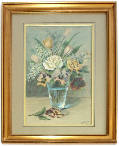 null 
** M. TREVOUX (XXe siècle)




Fleurs dans un vase




Aquarelle et gouache...