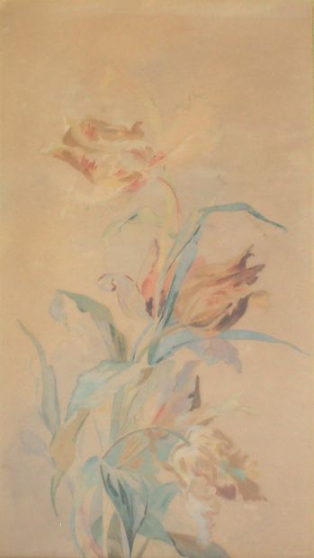 null 
** B. GRANDBART (20th century)




Branches of flowers




Watercolor on paper...