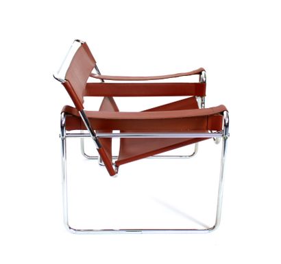 null Marcel BREUER (1902-1981)

Wassily armchair Model B3 with chromed metal tube...