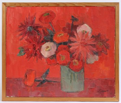 null Robert SARA (École du XXe siècle)

Le bouquet rouge

Huile sur toile signée,...