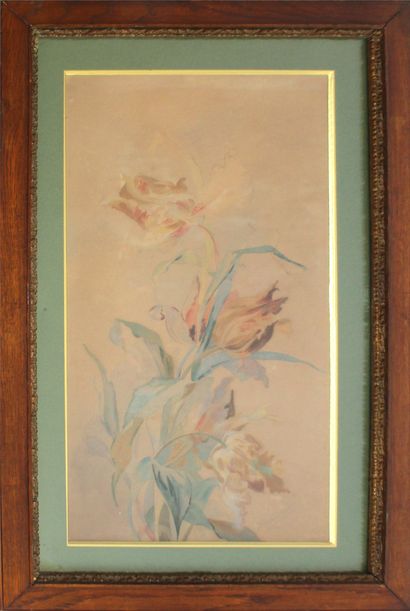 null 
** B. GRANDBART (20th century)




Branches of flowers




Watercolor on paper...