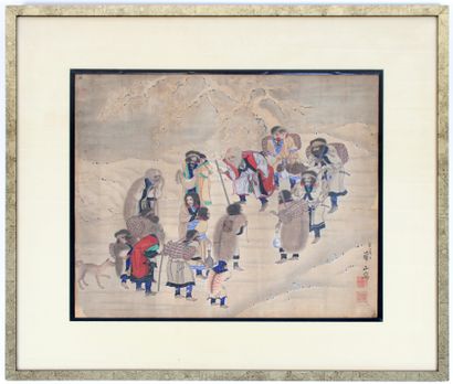 null 
** CHINA, Qing dynasty (1644-1911), 19th century




Ink on silk representing,...