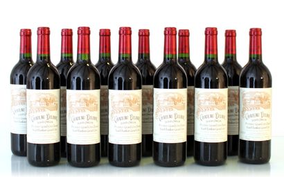 12 bouteilles CHÂTEAU BELAIR 
Année : 2001...