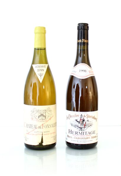 null 2 bottles WHITE RHONE WINES

- 1 B. CÔTE DU RHÔNE, CHÂTEAU DE FONSALETTE 1999,...