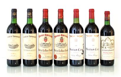 null 7 bottles of BORDEAUX : 

- 2 B. CHÂTEAU TRIMOULET, GC SAINT-ÉMILION 1989 (T.L.B...