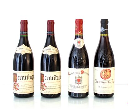 null 4 bottles CHÂTEAUNEUF-DU-PAPE and HERMITAGE

- 1 B. CHÂTEAUNEUF-DU-PAPE, CLOS...