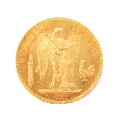 Une pièce 100 francs Génie en or (900‰),...