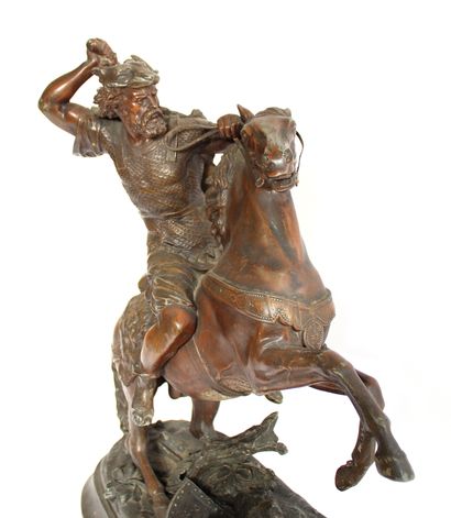 null Le guerrier, fin XIXe début XXe siècle

Sculpture en régule à patine brun-noir

H....