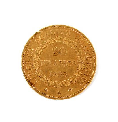 null Une pièce 20 Francs Génie en or (900‰), 1878

Atelier : Paris

Poids brut :...