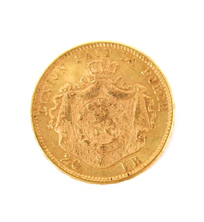 null A Belgian Leopold II 20 franc gold coin (900‰), 1871.

Gross weight: 6.4 g.