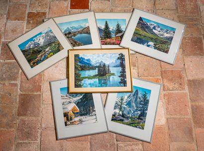null Views of mountain landscapes, six photographs under glass (29 x 23 cm at sight)

A...