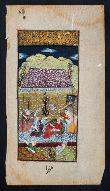 null PERSIA or INDIA

Galant scene, illumination

26 x 14 cm

Coaster, stains in...