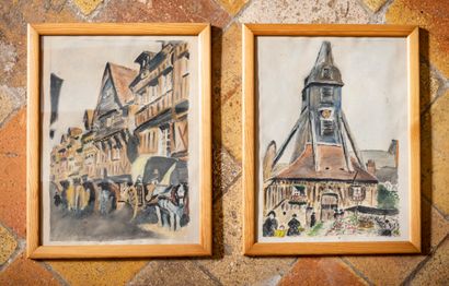 null School of the XXth century

Views of a city

Two gouache and wash

Size of the...
