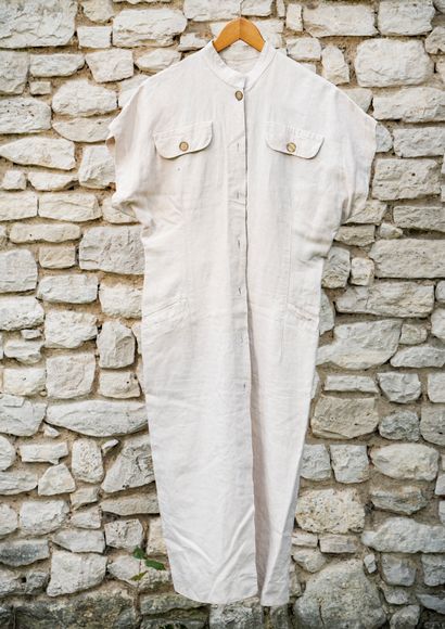 null RALPH LAUREN

Short sleeve linen shirt dress with skirt, size 14