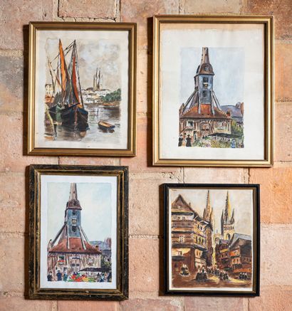null School of the XXth century

Views of a city

Suite of four framed gouaches and...