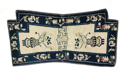 null Saddle cloth, China (Peking) mid 19th century
Ivory field with double vases...