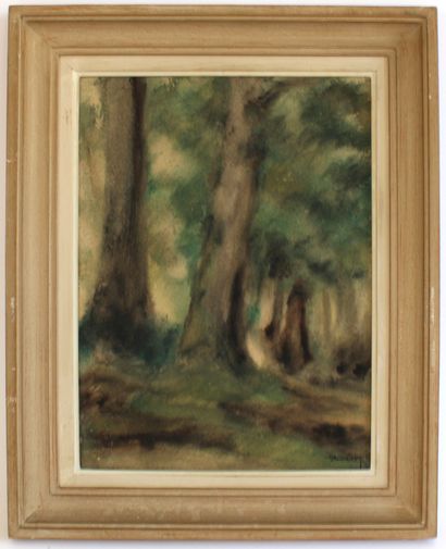 null André FOY (1886-1953)
Sous-bois
Aquarelle sur carton signée
38,8 x 29,3 cm
...