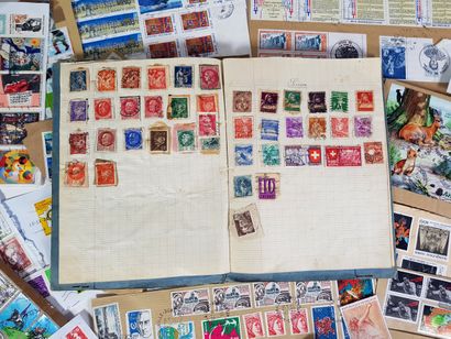 null Lot of about six hundred postage stamps, France, Germany, Italy, Morocco, England,...
