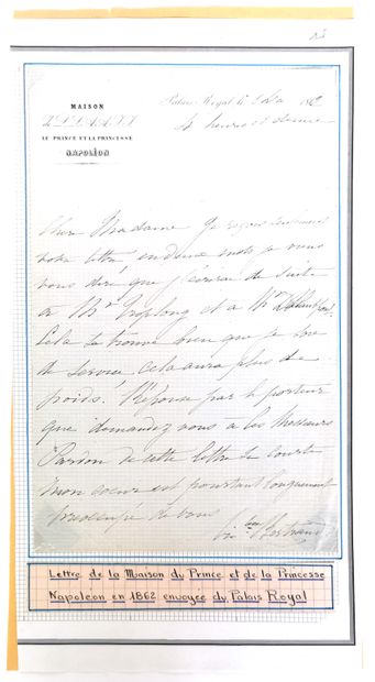 null MANUSCRIPT - SECOND EMPIRE
Handwritten letter of recommendation written by the...