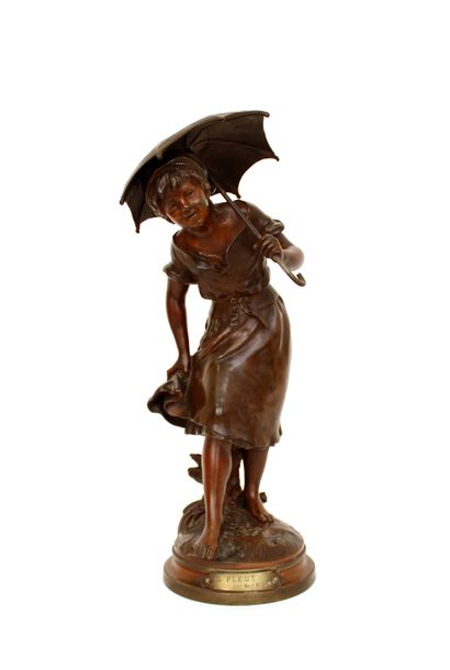 null Auguste MOREAU (1834-1917)
It's raining
Bronze with brown patina signed on the...
