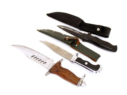 null Original Bowie Knife with its belt sheath (L. 29,5 cm)
One hunting knife with...
