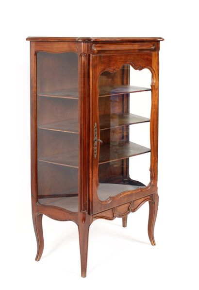 null Louis XV style molded varnished wood showcase opening with a glass door
H. 129...
