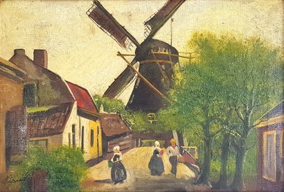 null School of the beginning of the XXth century
The Mill
Oil on canvas bearing a...
