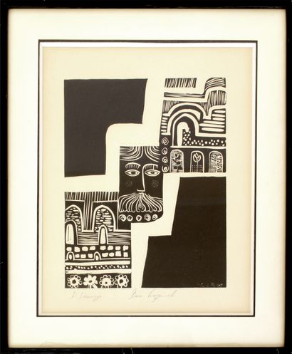 null D. DOUVEZA (School of the XXth century)
Composition - Original wood
Wood engraving...