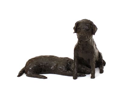 null Arlette DAUCHEZ (born in 1932)
Puppies, 2004
Bronze with brown patina, signed,...