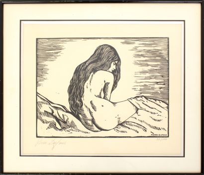 null Pierre DUFOUR (School of the XXth century)
Female nude
Wood engraving signed...
