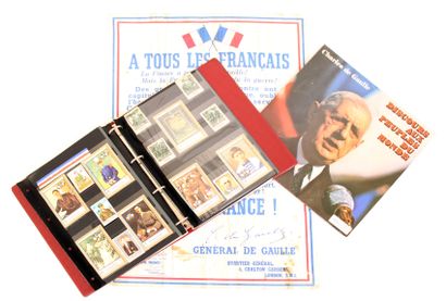 null GÉNÉRAL DE GAULLE
Lot comprenant un album de timbre-poste à l'effigie du général...