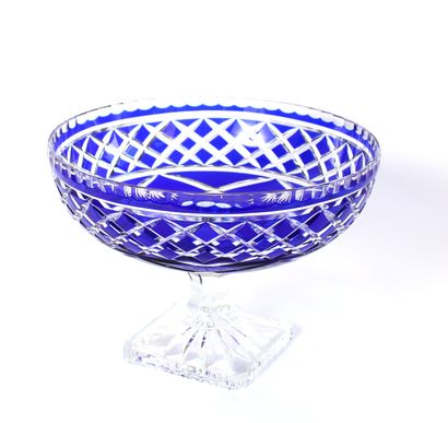 null Cup in blown and cut crystal tinted blue
Lorrain work in the taste of Bohemian...