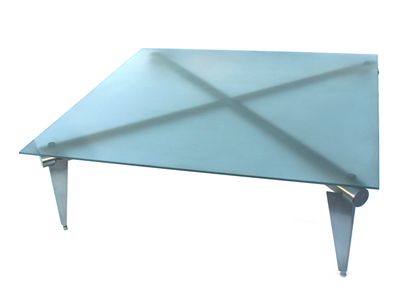 null CAPPELINI editor
Quadrangular coffee table with "X" shaped steel legs and tapered...