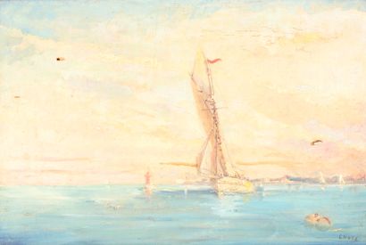 null LHOTE (School end of XIXth - beginning of XXth century)
Sailboat
Oil on canvas...