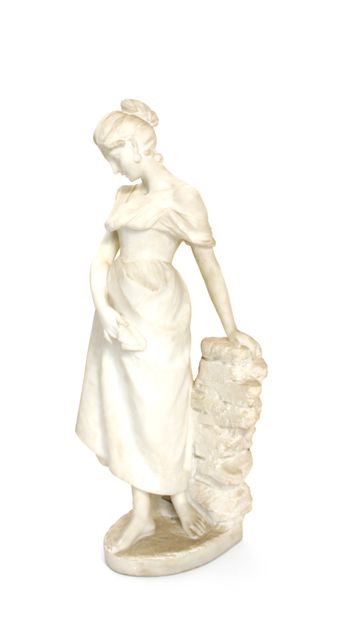 null Ferdinando VICHI (1875-1945)
Thoughtful young woman
Sculpture in Carrara marble...