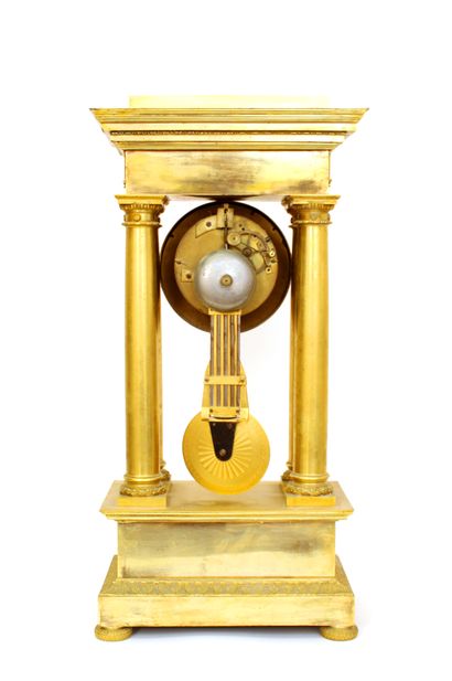 null Important architectural clock in chased and gilded bronze and chased copper...