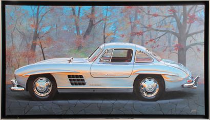 null YOHE (Contemporary school)
Mercedes 300 SL
Acrylic on canvas signed 
59 x 100...